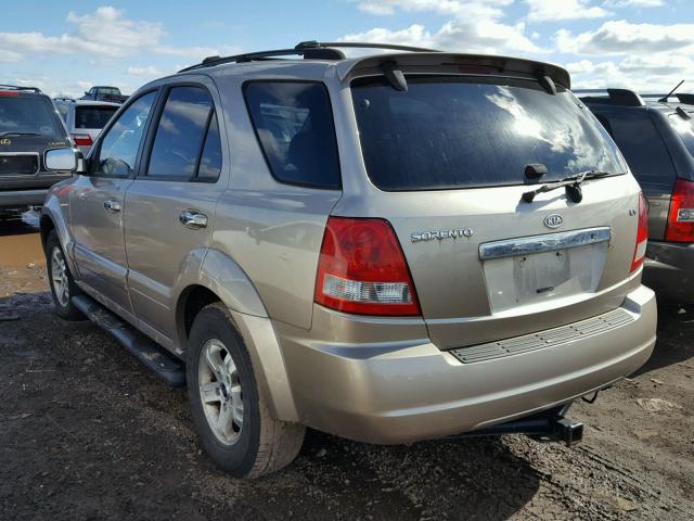 KNDJC733645330311 - 2004 KIA SORENTO EX BEIGE photo 3