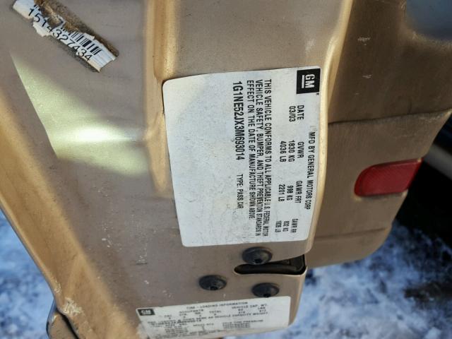 1G1NE52JX3M693014 - 2003 CHEVROLET MALIBU LS Qəhvəyi foto 10