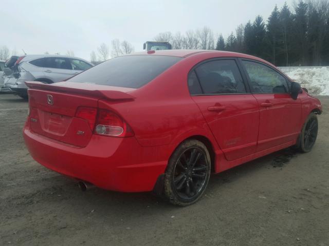 2HGFA55507H703128 - 2007 HONDA CIVIC SI RED photo 4