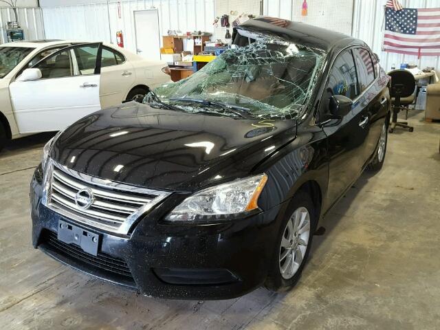 3N1AB7APXEL635372 - 2014 NISSAN SENTRA S/S BLACK photo 2