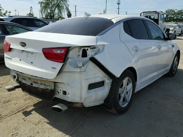 KNAGM4A73F5661911 - 2015 KIA OPTIMA LX WHITE photo 4