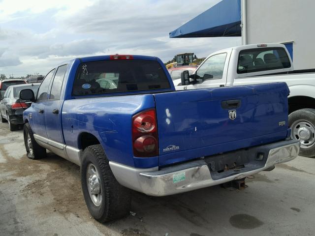 3D7KR28D97G820722 - 2007 DODGE RAM 2500 S BLUE photo 3