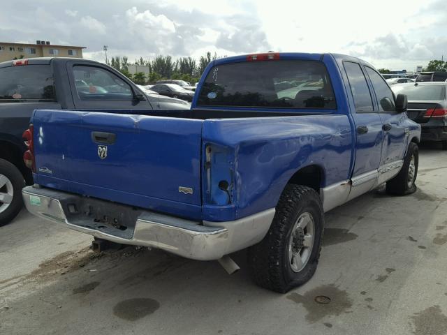 3D7KR28D97G820722 - 2007 DODGE RAM 2500 S BLUE photo 4