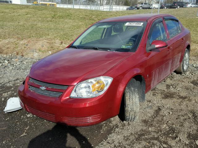 1G1AT58H097142896 - 2009 CHEVROLET COBALT LT RED photo 2