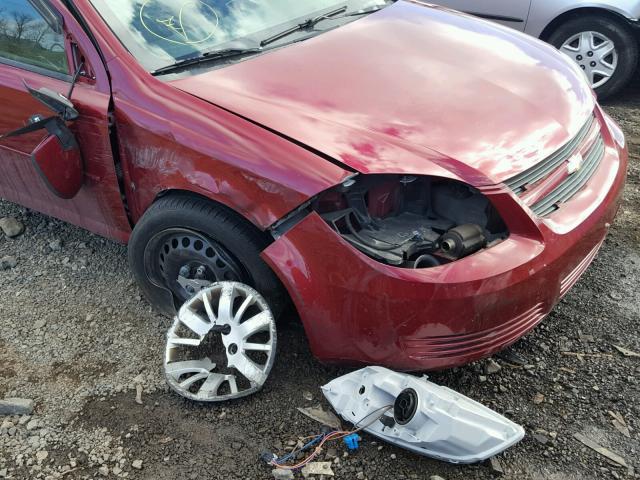 1G1AT58H097142896 - 2009 CHEVROLET COBALT LT RED photo 9