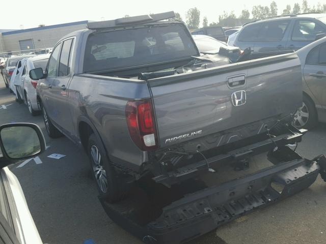 5FPYK2F41HB005747 - 2017 HONDA RIDGELINE GRAY photo 3