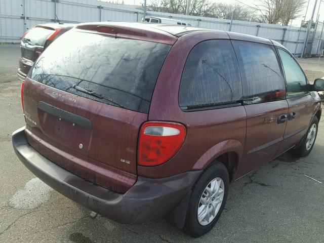 1D4GP25353B171749 - 2003 DODGE CARAVAN SE BURGUNDY photo 4