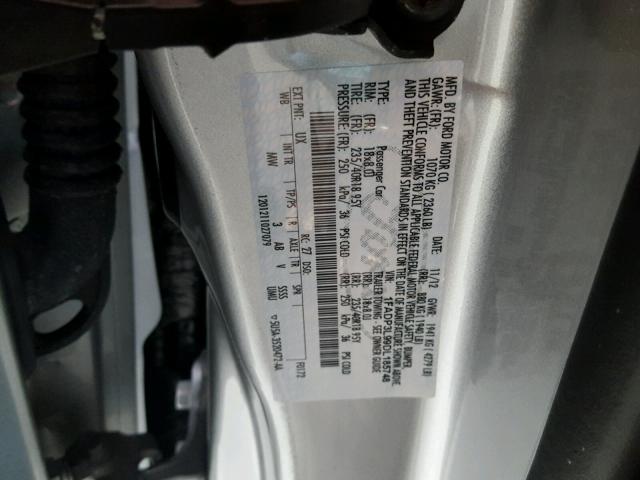 1FADP3L99DL185748 - 2013 FORD FOCUS ST SILVER photo 10