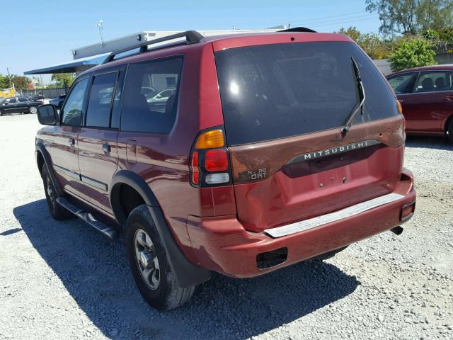 JA4LS21H43J026374 - 2003 MITSUBISHI MONTERO SP RED photo 3