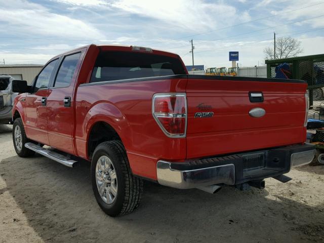1FTFW1CT6BFC19839 - 2011 FORD F150 SUPER RED photo 3