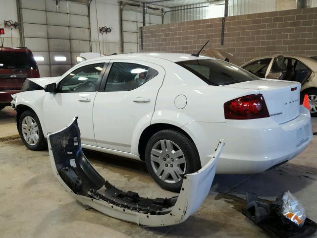 1C3CDZAB2EN224732 - 2014 DODGE AVENGER SE WHITE photo 3