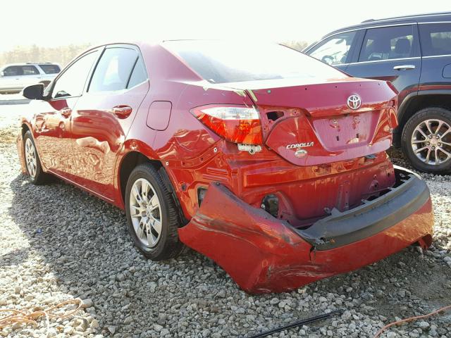 2T1BURHE8EC156866 - 2014 TOYOTA COROLLA L RED photo 3