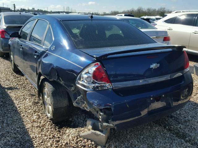 2G1WT58N581317747 - 2008 CHEVROLET IMPALA LT BLUE photo 3