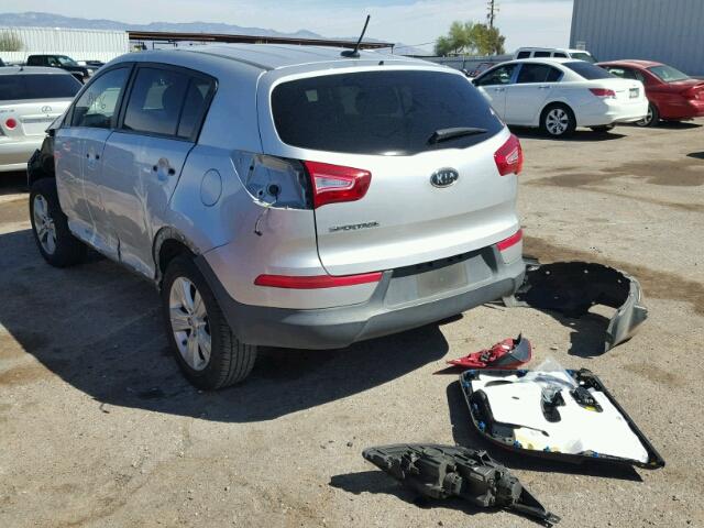 KNDPB3A22C7275231 - 2012 KIA SPORTAGE B SILVER photo 3