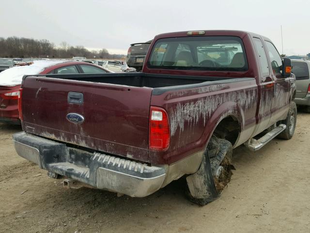 1FTSX21518EB21290 - 2008 FORD F250 SUPER MAROON photo 4