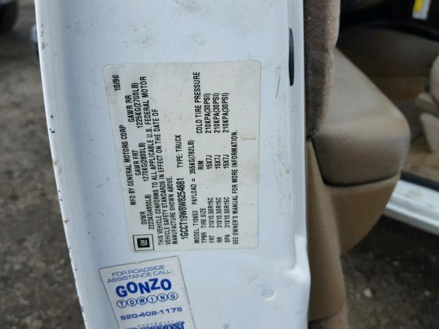 1GCCT19W8W8254681 - 1998 CHEVROLET S TRUCK S1 WHITE photo 10