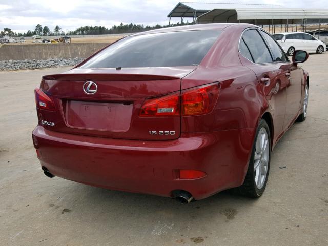 JTHBK262965007787 - 2006 LEXUS IS 250 BURGUNDY photo 4