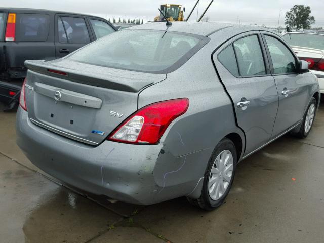 3N1CN7AP9EL876498 - 2014 NISSAN VERSA S SILVER photo 4