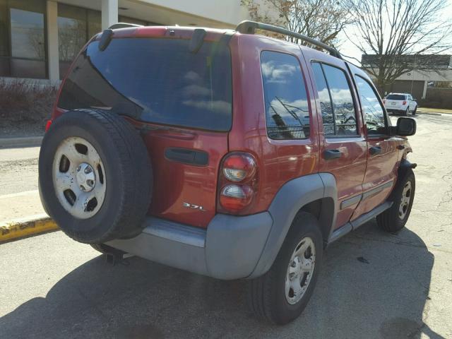 1J4GK48K86W129240 - 2006 JEEP LIBERTY SP RED photo 4