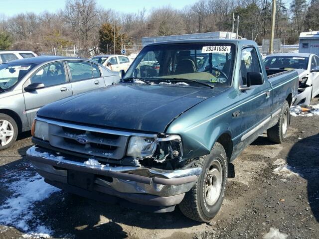 1FTCR10A1VTA00029 - 1997 FORD RANGER GREEN photo 2