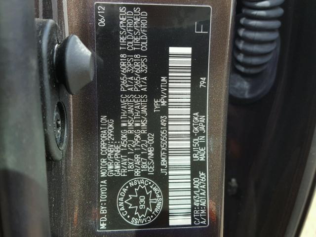 JTJBM7FX5D5051493 - 2013 LEXUS GX BASE BROWN photo 10