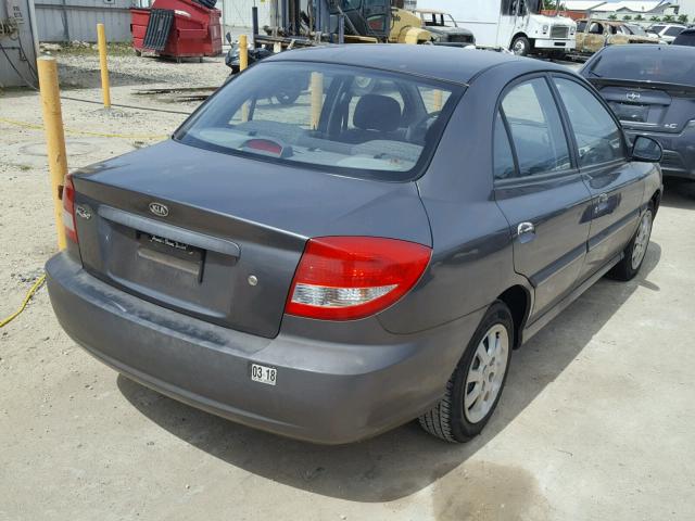 KNADC125356378497 - 2005 KIA RIO BEIGE photo 4