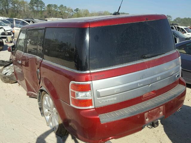 2FMGK5D87DBD12743 - 2013 FORD FLEX LIMIT RED photo 3