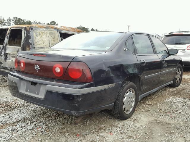 2G1WF55E229363637 - 2002 CHEVROLET IMPALA BLACK photo 4