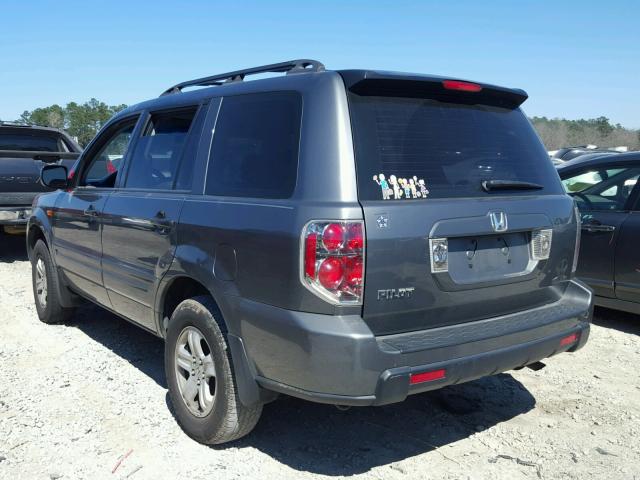 5FNYF28187B004495 - 2007 HONDA PILOT LX GRAY photo 3