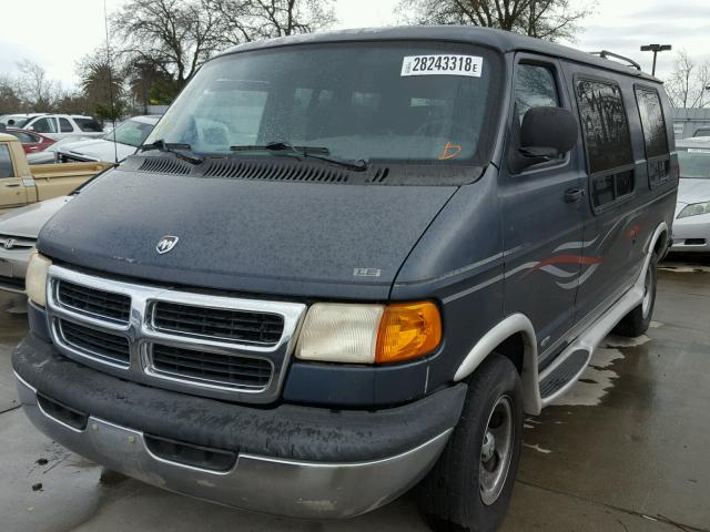 2B6HB11YXWK136428 - 1998 DODGE RAM VAN B1 GREEN photo 2