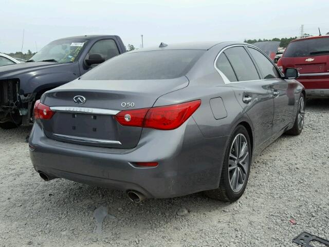 JN1BV7AP8EM684992 - 2014 INFINITI Q50 BASE GRAY photo 4