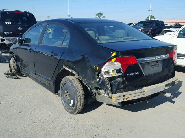 19XFA16559E044208 - 2009 HONDA CIVIC LX BLACK photo 3