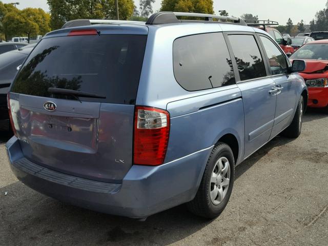 KNDMB233X86198902 - 2008 KIA SEDONA EX BLUE photo 4