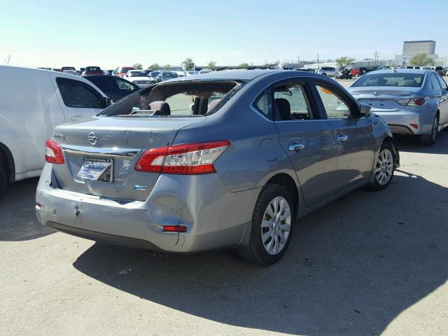 3N1AB7APXDL721585 - 2013 NISSAN SENTRA S SILVER photo 4