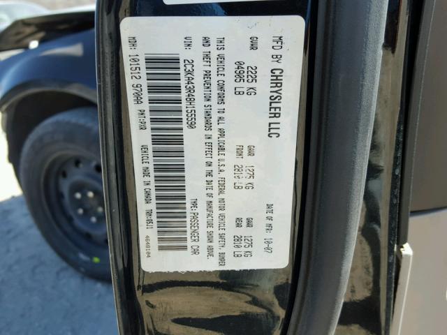 2C3KA43R48H155590 - 2008 CHRYSLER 300 LX BLACK photo 10