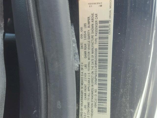 3VWPW31C49M506008 - 2009 VOLKSWAGEN NEW BEETLE 黑色 照片 10
