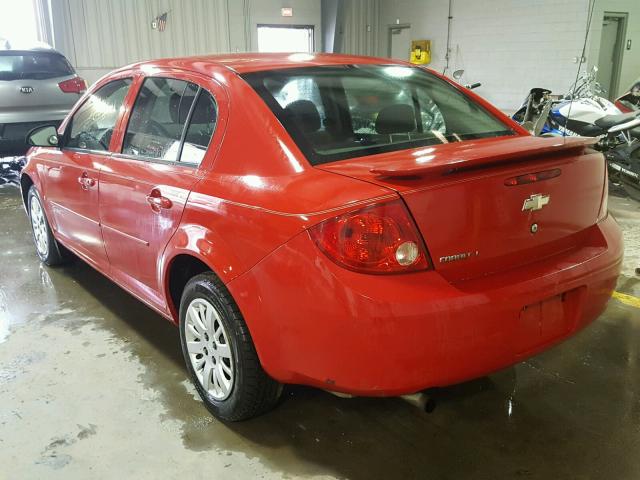 1G1AT58H197150862 - 2009 CHEVROLET COBALT LT RED photo 3