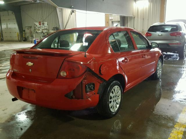 1G1AT58H197150862 - 2009 CHEVROLET COBALT LT RED photo 4