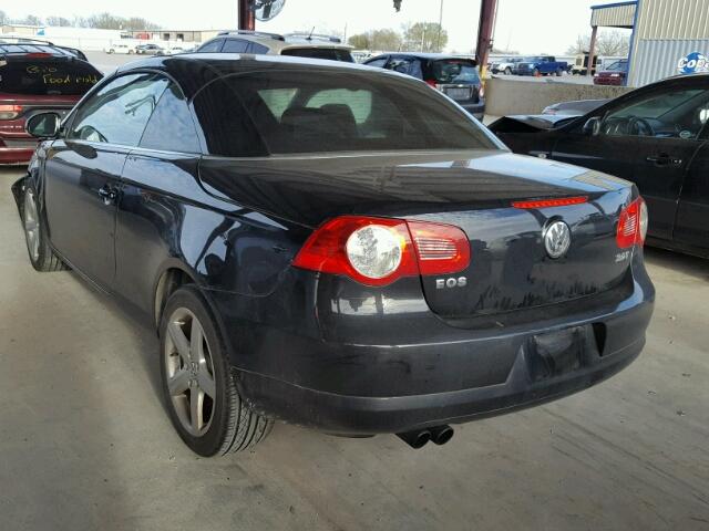WVWDA71F97V030525 - 2007 VOLKSWAGEN EOS 2.0T S შავი ფოტო 3