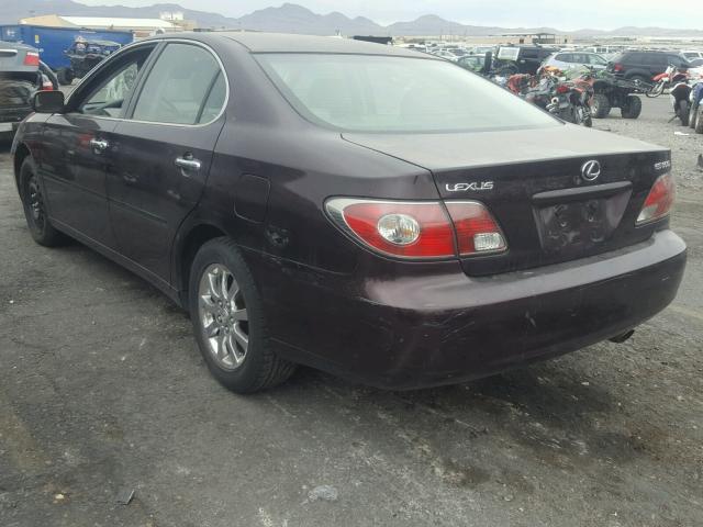 JTHBF30G725008395 - 2002 LEXUS ES 300 BURGUNDY photo 3