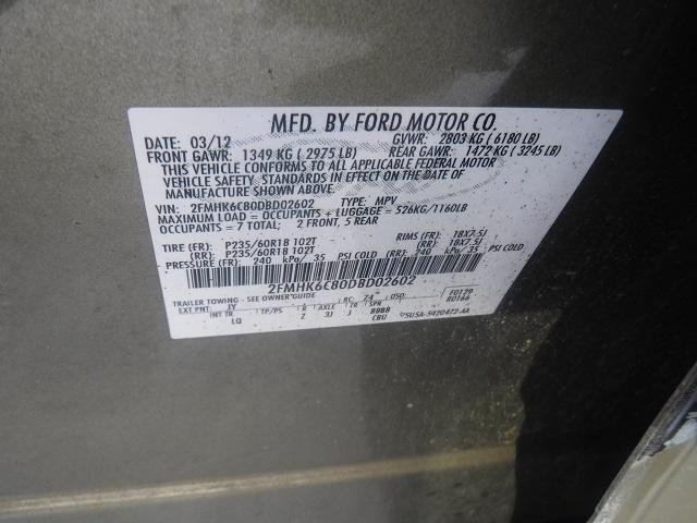 2FMHK6C80DBD02602 - 2013 FORD FLEX SEL მწვანე ფოტო 10