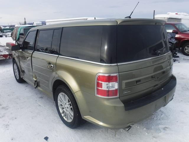 2FMHK6C80DBD02602 - 2013 FORD FLEX SEL GREEN photo 3