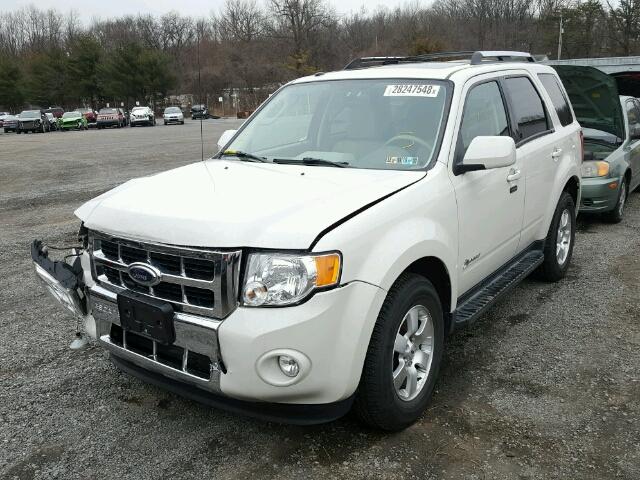 1FMCU59349KD11374 - 2009 FORD ESCAPE HYB WHITE photo 2