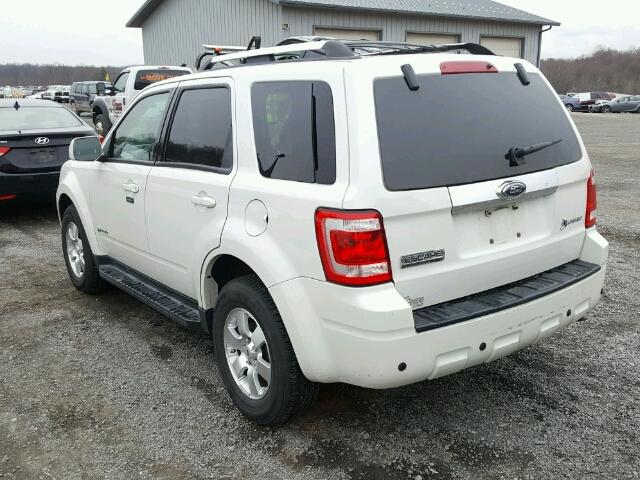 1FMCU59349KD11374 - 2009 FORD ESCAPE HYB WHITE photo 3