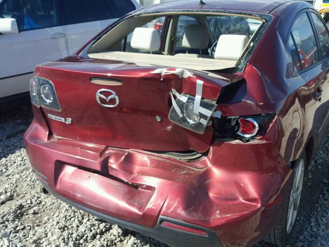 JM1BK32F881118891 - 2008 MAZDA 3 I MAROON photo 9