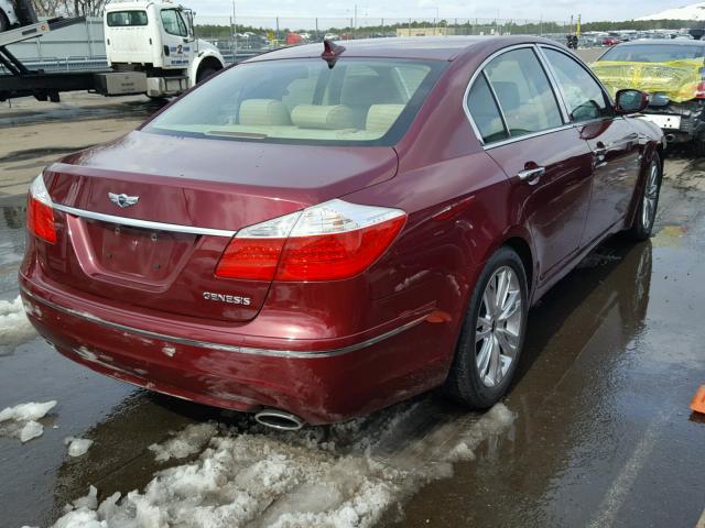 KMHGC4DE8AU079555 - 2010 HYUNDAI GENESIS 3. RED photo 4