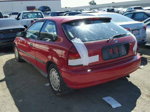 2HGEJ6340VH117098 - 1997 HONDA CIVIC DX RED photo 3