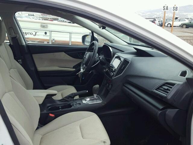 4S3GTAB69H3709453 - 2017 SUBARU IMPREZA PR WHITE photo 5