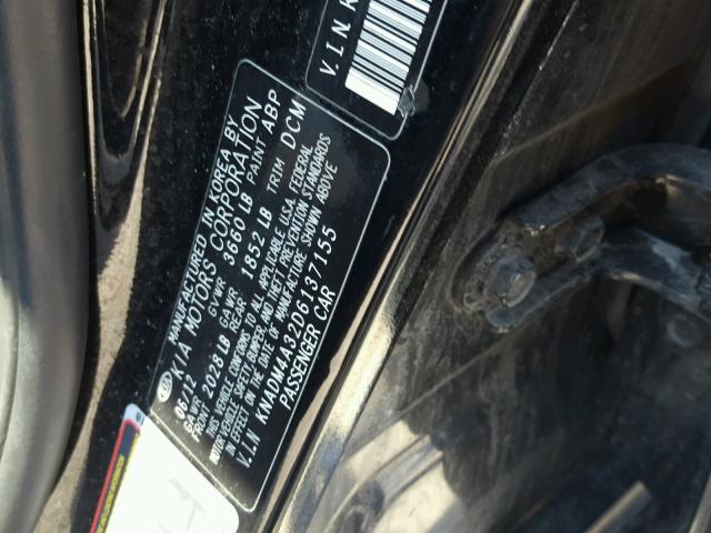 KNADM4A32D6137155 - 2013 KIA RIO LX Սև լուսանկար 10