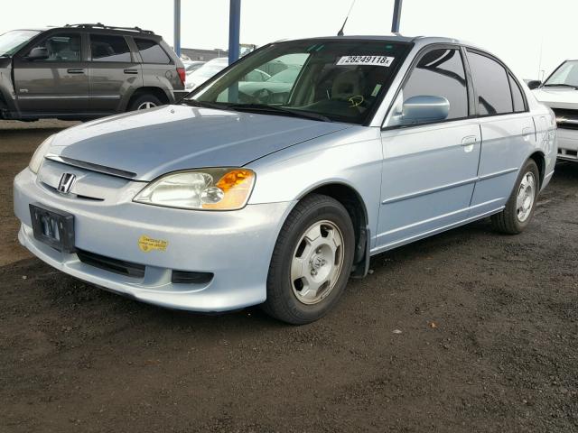 JHMES96663S015822 - 2003 HONDA CIVIC HYBR BLUE photo 2